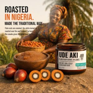 Palm kernels roasted over a live firewood fire in Nigeria