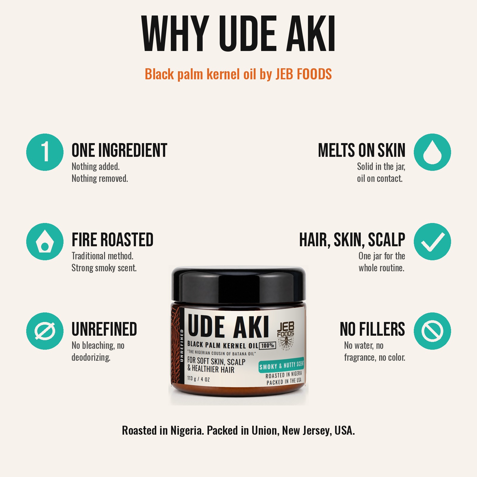 Why Ude Aki black palm kernel oil is a single ingredient balm