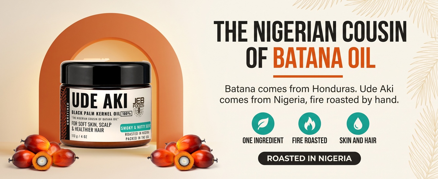 Ude Aki black palm kernel oil. Before it crossed the ocean, it was ours.