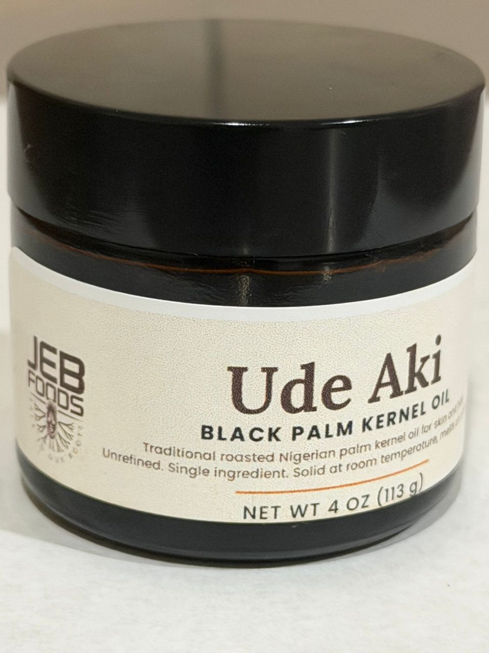 JEB FOODS Ude Aki Black Palm Kernel Oil 4 oz, The Nigerian Cousin of Batana Oil, Fire Roasted, Single Ingredient Balm for Hair, Scalp and Body - Image 2